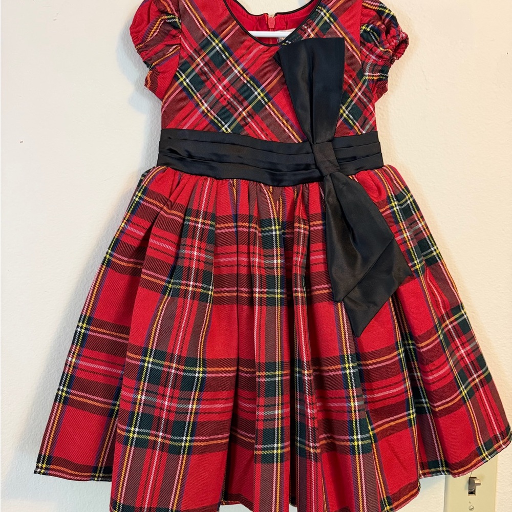 Girls Red Plaid Dress